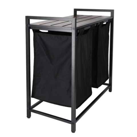 Industrialny Kosz na Pranie Loft – Podwójna Elegancja z Drewnianym Blatem (80L)