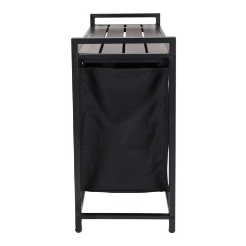 Industrialny Kosz na Pranie Loft – Podwójna Elegancja z Drewnianym Blatem (80L)