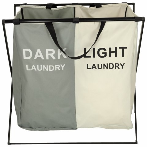 Dwukomorowy Kosz na Pranie Nordic Duo – Inteligentna Segregacja w Stylu Loft