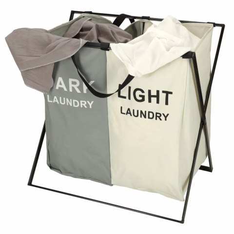 Dwukomorowy Kosz na Pranie Nordic Duo – Inteligentna Segregacja w Stylu Loft