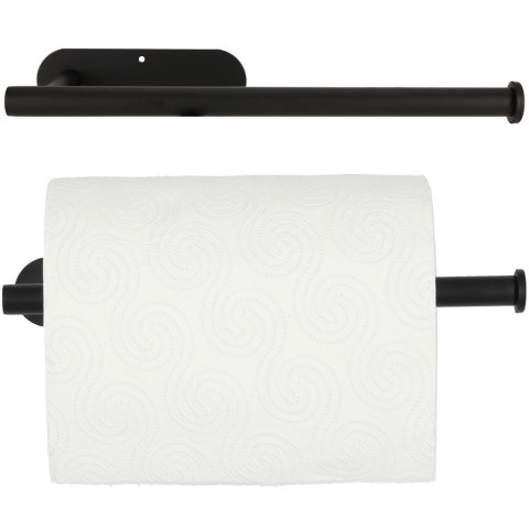 Uchwyt na Ręcznik Papierowy Loft – Czarny Mat – Montaż Bez Wiercenia (Taśma 3M)