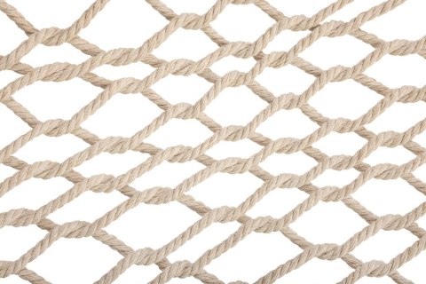 Luksusowy Hamak Brazylijski Boho – Wisząca Siatka z Frędzlami 200cm – Ecru – Max 150kg