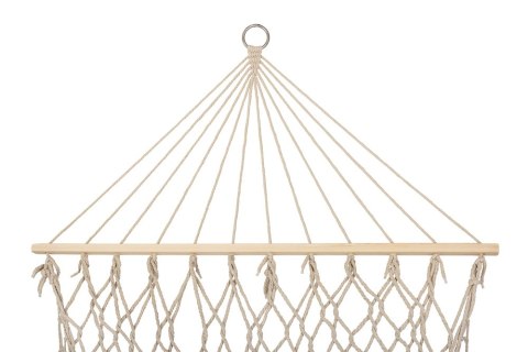 Luksusowy Hamak Brazylijski Boho – Wisząca Siatka z Frędzlami 200cm – Ecru – Max 150kg