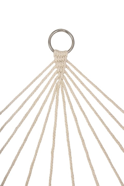 Luksusowy Hamak Brazylijski Boho – Wisząca Siatka z Frędzlami 200cm – Ecru – Max 150kg