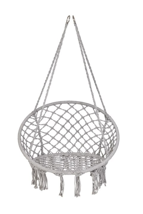 Huśtawka LUARO: Bocianie Gniazdo z Poduszką XXL – Szary 80cm – Twój Prywatny First Class do 150kg