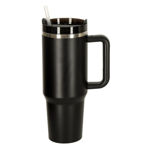 Gigantyczny Kubek Termiczny 1,2L z Uchwytem i Słomką – Stanley Style – Czarny