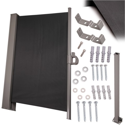 Markiza Boczna Tarasowa LUARO – Parawan Zwijany 160 x 300 cm – Szary Grafit