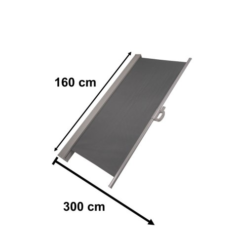 Markiza Boczna Tarasowa LUARO – Parawan Zwijany 160 x 300 cm – Szary Grafit
