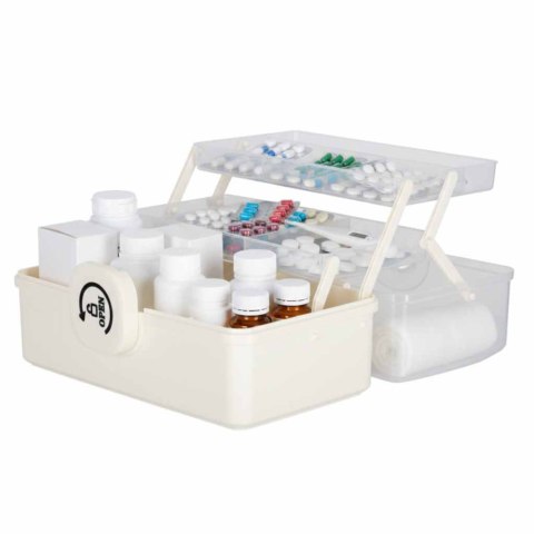 Duży Organizer na Leki XL – Domowa Apteczka Kaskadowa – 3 Poziomy