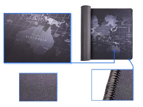 Duża Podkładka pod Mysz i Klawiaturę XXL – Mapa Świata – 40x90 cm