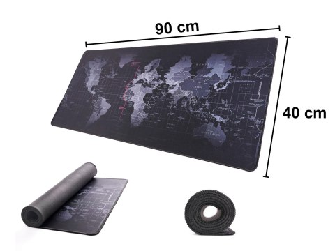 Duża Podkładka pod Mysz i Klawiaturę XXL – Mapa Świata – 40x90 cm