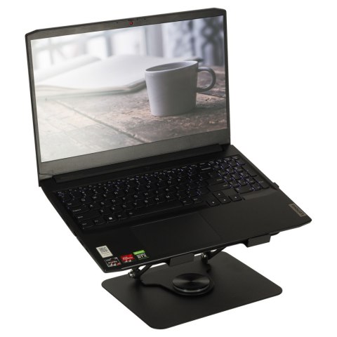 Obrotowa Podstawka pod Laptopa 360° – Ergonomiczny Stolik Regulowany – Czarny Metal