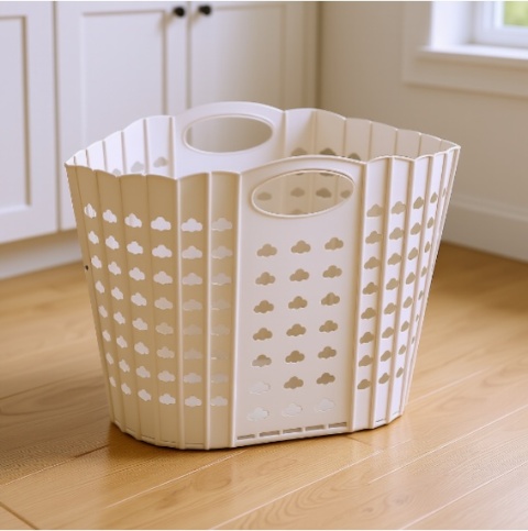 Składany Kosz na Pranie i Zakupy – Uniwersalny Organizer 27L – Szary