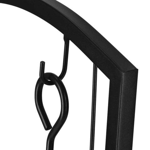 Metalowy Stojak na Drewno Kominkowe + 4 Akcesoria – Loftowy Organizer – Czarny