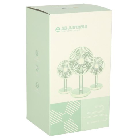 Bezprzewodowy Wentylator Biurkowy USB z Akumulatorem – 4 Poziomy Mocy – LED 38cm
