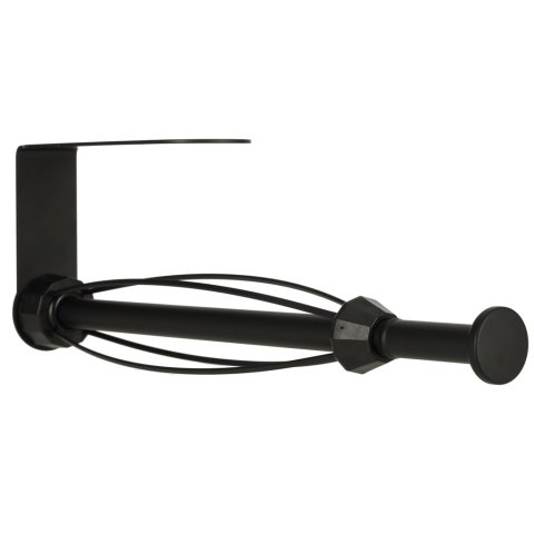 Loftowy Uchwyt na Ręcznik Papierowy – Czarny Wieszak Obrotowy – 2 Sposoby Montażu