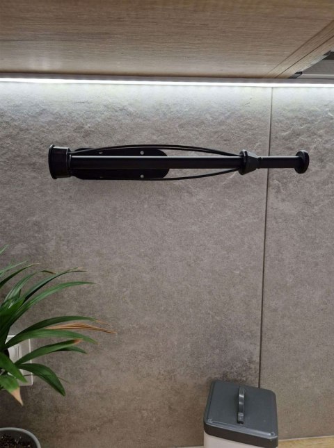 Loftowy Uchwyt na Ręcznik Papierowy – Czarny Wieszak Obrotowy – 2 Sposoby Montażu