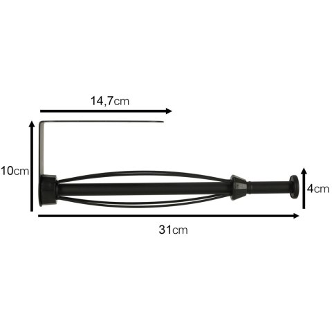 Loftowy Uchwyt na Ręcznik Papierowy – Czarny Wieszak Obrotowy – 2 Sposoby Montażu