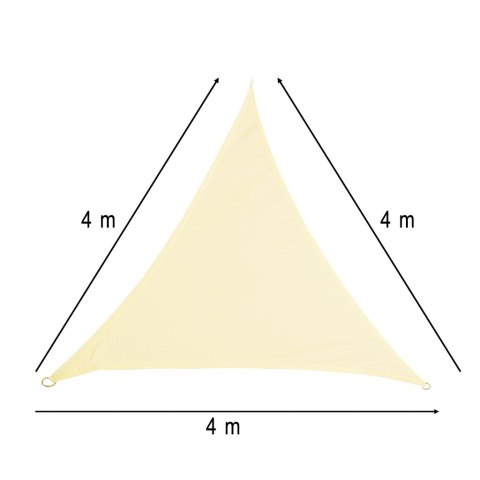 Żagiel Przeciwsłoneczny LUARO – Wodoodporny Trójkąt 4 x 4 x 4{m} – Beżowy Boho