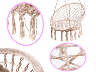 Huśtawka LUARO: Fotel Bocianie Gniazdo Ecru – 150 kg