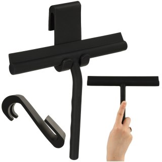 Silikonowa Ściągaczka do Wody i Pary – Czarna – Do Kabin Prysznicowych, Szyb i Luster