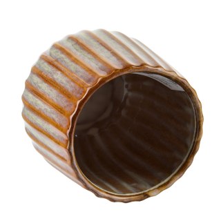 Beżowa Osłonka Ceramiczna ARINA 14x16,5 cm – Ryflowana Doniczka w Stylu Naturalnym
