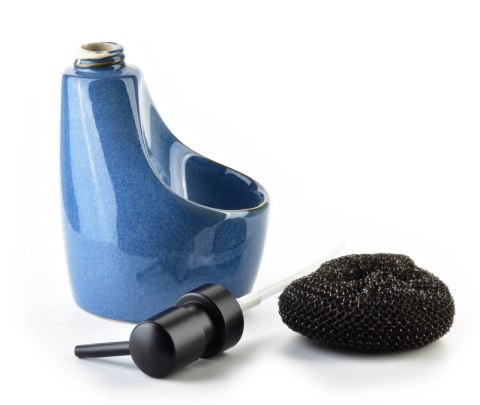 Dozownik do Płynu z Myjką ARMINA NATURE 400ml – Niebieski Dozownik Kuchenny 2w1