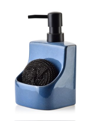 Dozownik do Płynu z Myjką ARMINA NATURE 400ml – Niebieski Dozownik Kuchenny 2w1