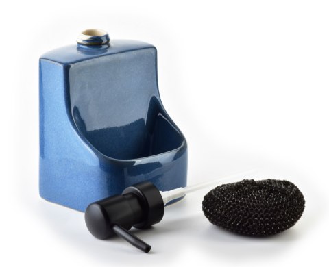 Dozownik do Płynu z Myjką ARMINA NATURE 400ml – Niebieski Dozownik Kuchenny 2w1