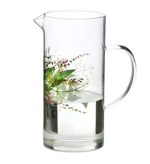 Szklany Dzbanek z Wzorem Roślinnym IDYLLIC 1,4L – Elegancki Dzbanek na Wodę i Lemoniadę