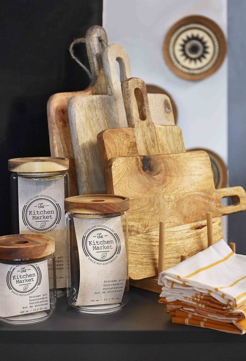 Drewniana Deska do Serwowania LOGAN 32 cm – Deska BOHO z Naturalnym Ziarnem