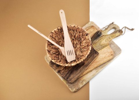 Drewniana Deska do Serwowania LOGAN 32 cm – Deska BOHO z Naturalnym Ziarnem