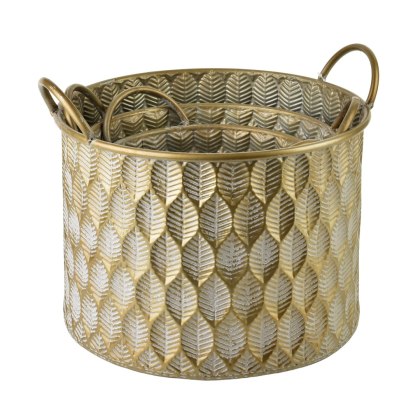 Ekskluzywna Metalowa Osłonka MARINA DARK XL 33x33x23 cm – Złota, Ażurowa