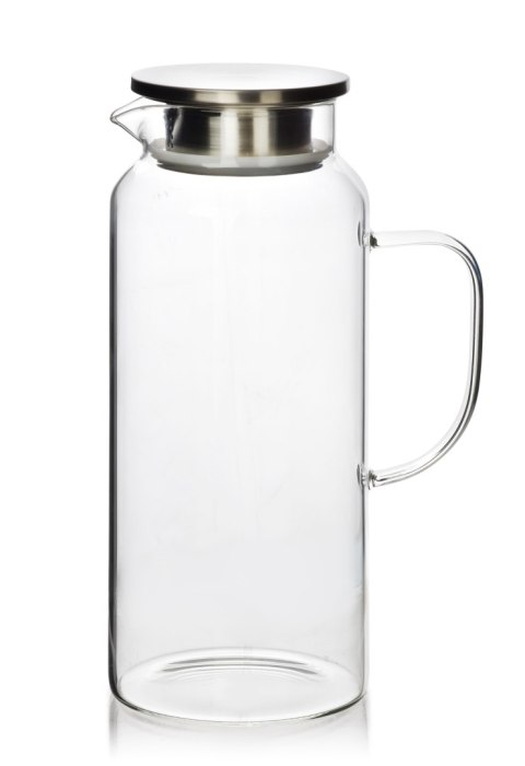 Dzbanek Szklany 1,9L MODERN KITCHEN – Szkło Borokrzemowe z Metalową Pokrywką
