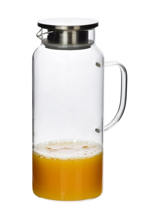 Dzbanek Szklany 1,9L MODERN KITCHEN – Szkło Borokrzemowe z Metalową Pokrywką