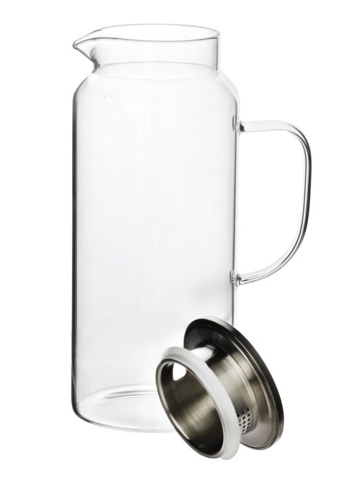Dzbanek Szklany 1,9L MODERN KITCHEN – Szkło Borokrzemowe z Metalową Pokrywką
