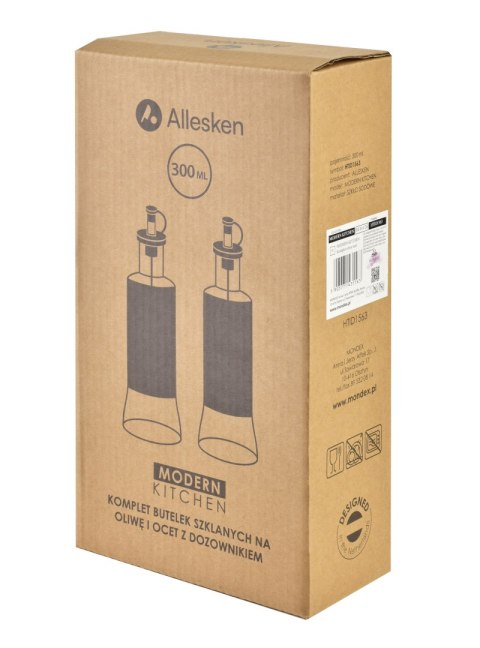 Komplet do oliwy i octu MODERN KITCHEN 300ml – Zestaw 2 szklanych butelek z dozownikiem