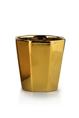 Mini Złota Doniczka NEVA GOLD 9 cm – Lustrzana Osłonka Geometryczna Glamour