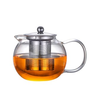 Szklany Dzbanek z Zaparzaczem PETER 1000 ml – Imbryk z Metalowym Filtrem do Herbaty i Ziół
