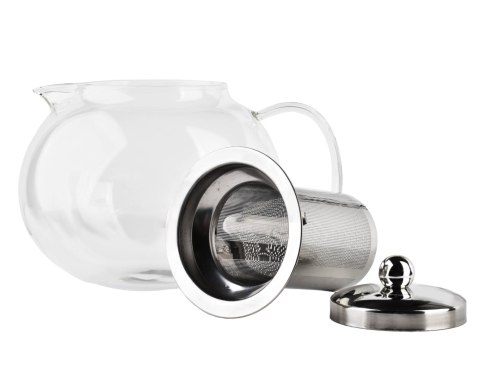 Szklany Dzbanek z Zaparzaczem PETER 1000 ml – Imbryk z Metalowym Filtrem do Herbaty i Ziół