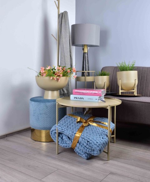 Zestaw 2 Metalowych Osłonek SWEN BEIGE – Kwietniki Loft na Stojaku 26 cm i 21 cm