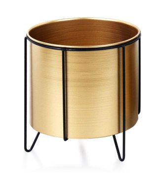 Złota Osłonka na Stojaku SWEN L 21x23 cm – Nowoczesny Styl Loft i Glamour