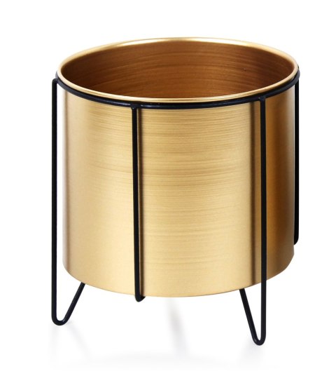 Złota Osłonka na Stojaku SWEN L 21x23 cm – Nowoczesny Styl Loft i Glamour