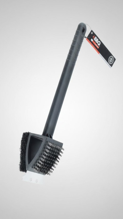 Solidna Szczotka do Grilla 3 w 1 – 37 cm | Skrobak, Szczotka Druciana i Gąbka