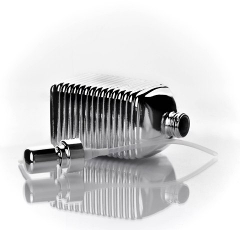 Elegancki Dozownik do Mydła TESSA – Ryflowany Podajnik 19 cm (Złoty / Srebrny)