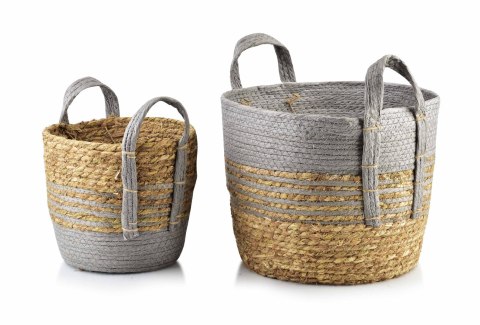 Komplet 2 Koszy z Trawy Morskiej BALI – Naturalne Osłonki w Stylu Boho i Etno