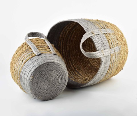 Komplet 2 Koszy z Trawy Morskiej BALI – Naturalne Osłonki w Stylu Boho i Etno