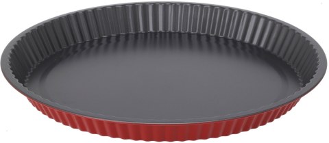 Okrągła Forma na Tartę i Quiche 30 cm – Blacha z Karbowanym Brzegiem (Czerwona)
