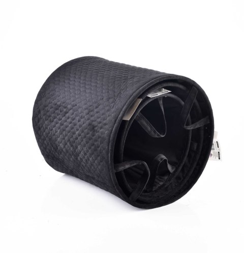 Komplet 3 Okrągłych Koszy Tekstylnych SARA BLACK – Pikowane Organizery, Zestaw L/M/S