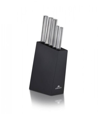 Zestaw 5 Noży Gerlach AMBIENT w Bloku – Stal Nierdzewna X30Cr13, Czarny Bukowy Blok